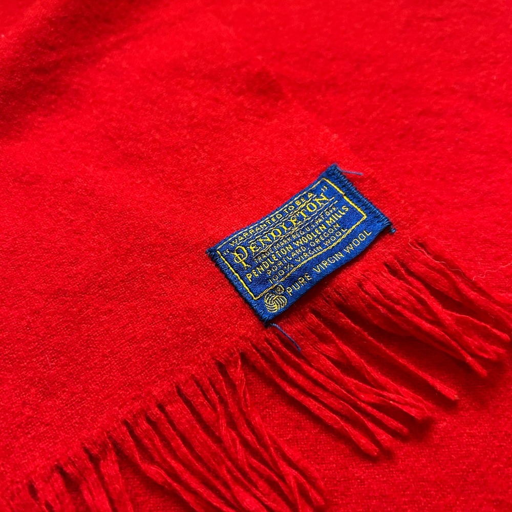 Pendleton Vibrant Red Wool Scarf - image 1